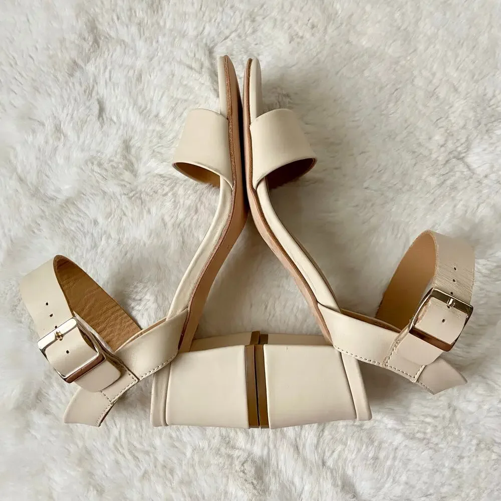 Nisolo Ivory Stella Go-To Block Heel Sandal Size 8